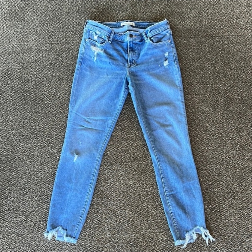 Abercrombie & Fitch Blue Super Skinny Mid Rise Ankle Jeans 8 29